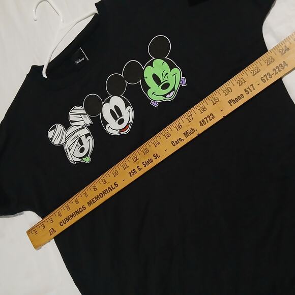 DISNEY Large MICKEY MOUSE HALLOWEEN Black Long-Sleeved Lightweight sweatshirt - Picture 8 of 9